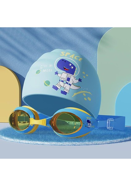 Dinazor Astronot Deniz Havuz Gözlüğü Ayarlı Kız Çocuk Bone Su Sızdırmaz Buğu Önleyici Uv Koruma indirimleri