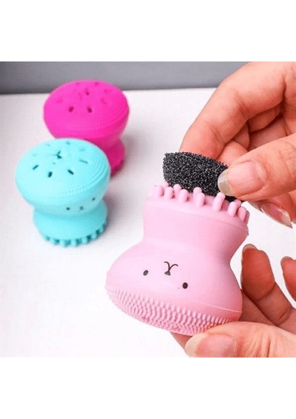 Peeling Etkili Mini El Yüz Cilt Temizleme Fırçası Silikon Temizlenmesi Kolay Siyah Nokta Gi ( Lisinya )
