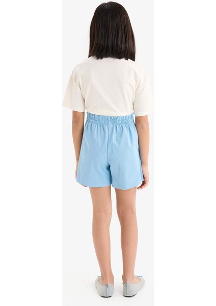 Yeni Sezon Kız Çocuk Gabardin Pileli Şort Etek