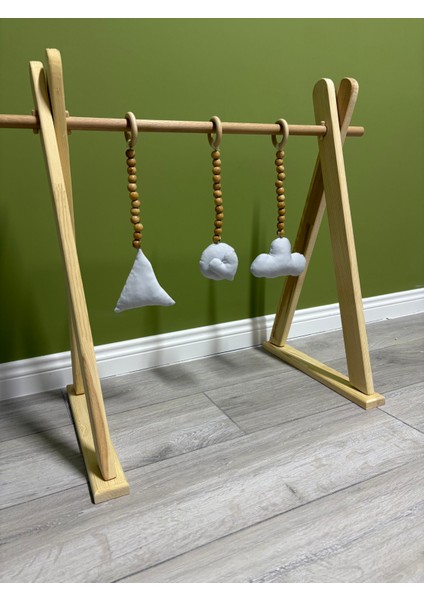 Montessori Doğal Ahşap Bebek Egzersiz Aleti, Aktivite Alanı, Baby Gym, Sallanan Oyuncaklar Dahildir fiyatları