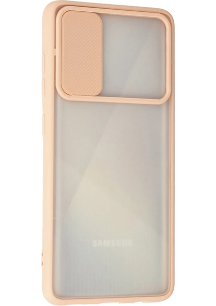 Samsung Galaxy A71 Kılıf Palm Buzlu Kamera Sürgülü Silikon - Pembe Ferrg modelleri