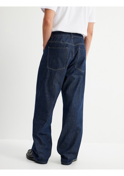 Yeni Sezon Cep Detaylı Pamuklu Bol Super Baggy Jean Pantolon