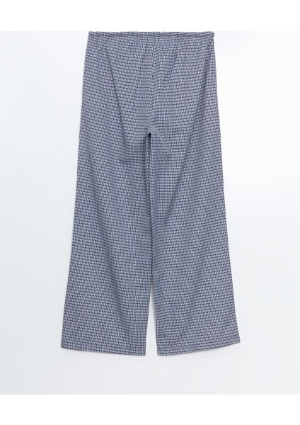 Yeni Sezon Beli Lastikli Ekose Kadin Pijama Alti - S5NS25Z8