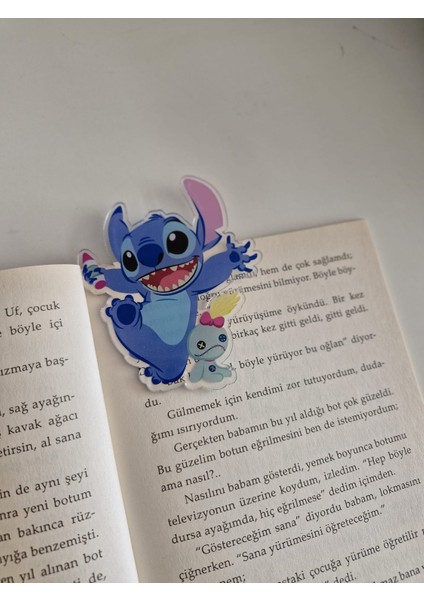 Stitch Mavi Pleksi Kitap Ayracı 8 Cm- 1 Adet