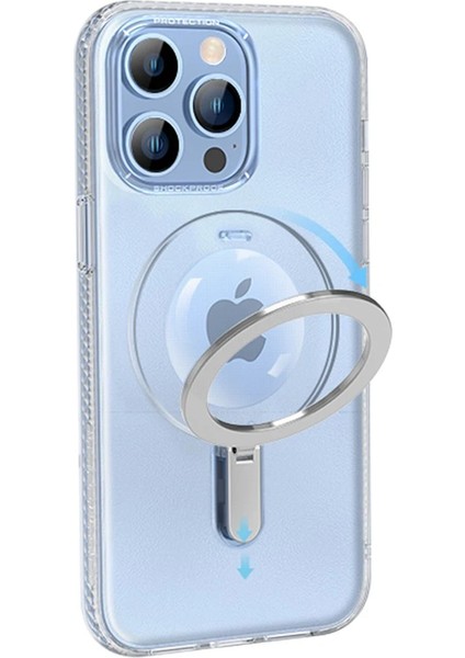 Apple iPhone 14 Pro Kılıf Zoom Standlı Silikon - Siyah Ferrg