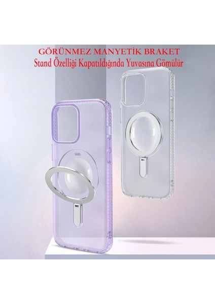 Apple iPhone 14 Pro Max Kılıf Zoom Standlı Silikon - Sierra Blue Ferrg