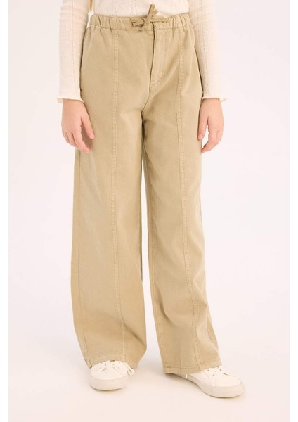 Yeni Sezon Kız Çocuk Wide Leg Geniş Paça Pamuklu Pantolon