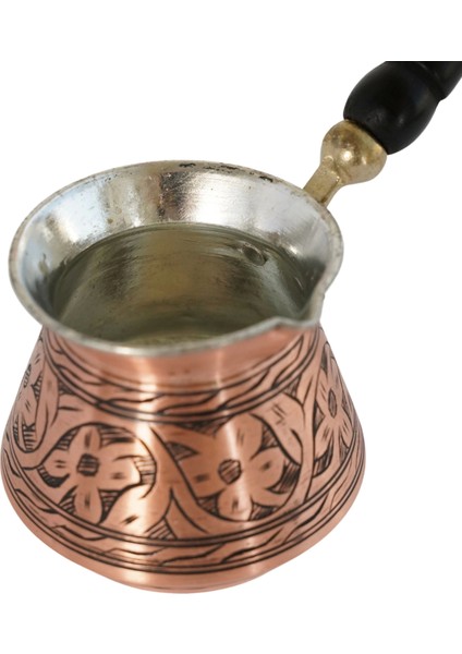 6 Kişilik Maraş Işlemeli Dövme Bakır Cezve, Kahve Cezvesi