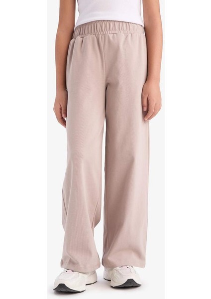 Yeni Sezon Kız Çocuk Esnek Belli Wide Leg Geniş Paça Pantolon