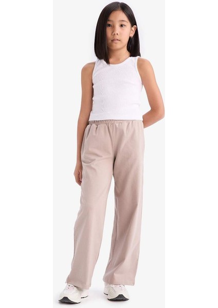 Yeni Sezon Kız Çocuk Esnek Belli Wide Leg Geniş Paça Pantolon indirimleri