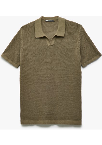 Yeni Sezon V Yaka Polo Pamuklu Kısa Kollu Triko Tişört modelleri