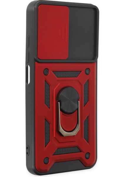 Xiaomi Redmi Note 9 4g Kılıf Pars Lens Yüzüklü Silikon - Kırmızı Ferrg