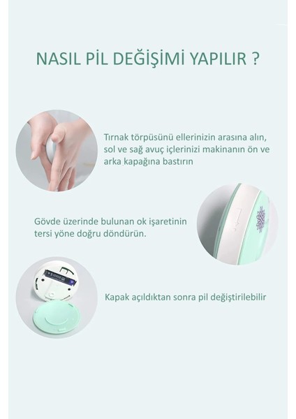 6 Başlıklı Pilli Tırnak Törpüsü ( Bebekler Kullanılabilir ) (4767) - Lisinya
