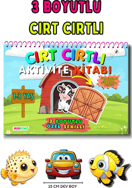 1-3 Yaş Cırt Cırtlı Aktivite Kitabı | 3 Boyutlu