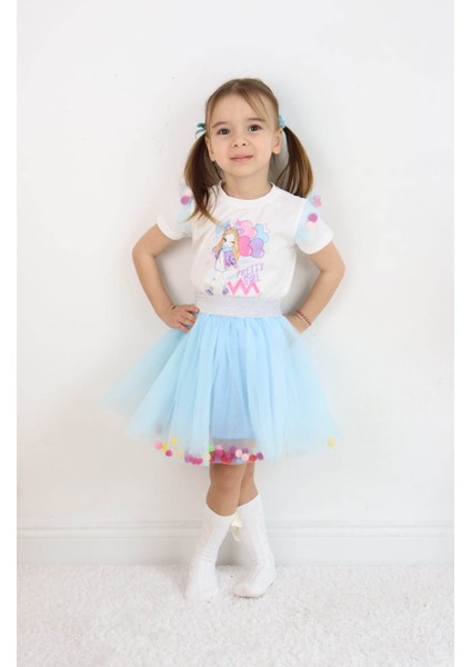 Kız Çocuk Baskılı Tüllü 2 Li Takım 2/6 Yaş