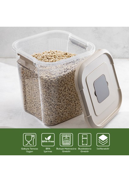 4'lü 12 Lt Kare Çok Amaçlı Pratik Un Bakliyat Saklama Kabı fiyatları