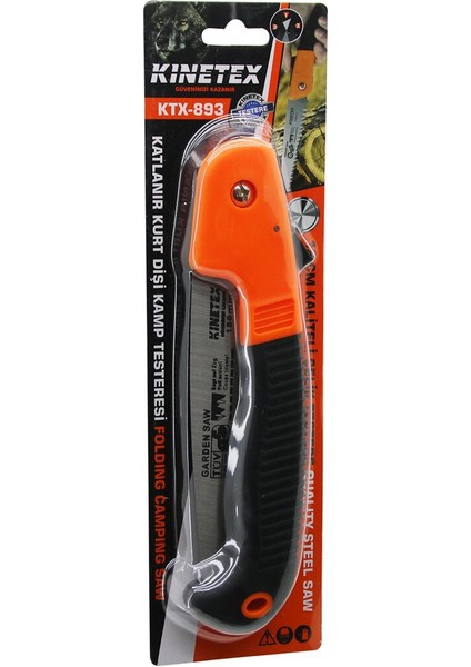 Katlanır Kurt Dişi Budama Testeresi Kilitli TESTERE:18CM - Kauçuk Kaplamalı Pls.saplı: 39CM