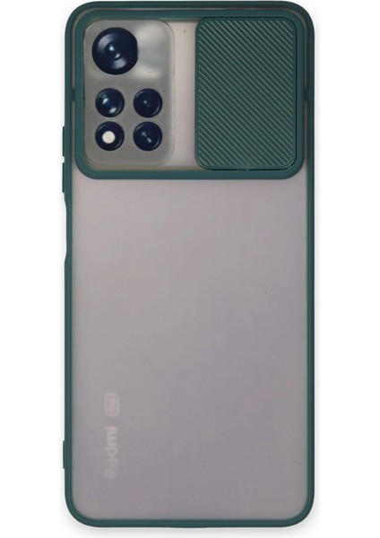 Xiaomi Redmi Note 11T Kılıf Palm Buzlu Kamera Sürgülü Silikon - Yeşil Yktsn