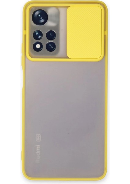 Xiaomi Redmi Note 11 Pro Plus 5g Kılıf Palm Buzlu Kamera Sürgülü Silikon - Sarı Yktsn