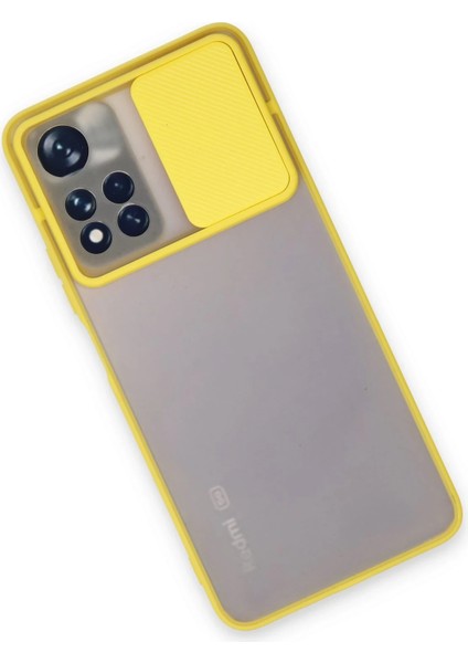 Xiaomi Redmi Note 11 Pro Plus 5g Kılıf Palm Buzlu Kamera Sürgülü Silikon - Sarı Yktsn