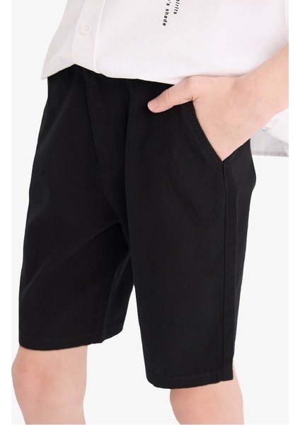 Yeni Sezon Erkek Çocuk Cepli Basic Düz Gabardin Şort