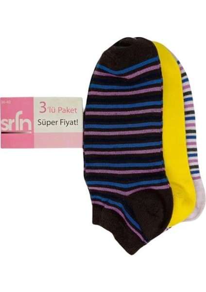 Modlive Srfn Kadın Patik Çorap 3 Lü Çizgili Desen fiyatları