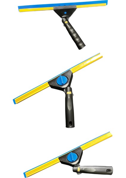 4 Metre Teleskopik Cam Silme Seti – Döner Başlıklı 45+35 cm Cam Çek + 35 cm Mop Ucu