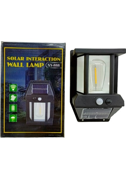 Solar - Sensörlü Aplik Duvar Lambası Dış Mekan 5.5V - 1W - 1800MAH