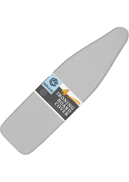 Ütü Masası Örtüsü ve Pedi Standart Boyut Silikon Kaplamalı 4 Katlı 38 x 137 cm Ekstra Ağır Hizmet Kalın Dolgu, Isı Yansıtıcı, Yapışmaz Kavurma ve Leke Dayanıklı