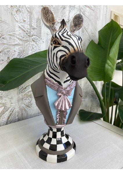 Bay Zebra Bust Heykel Biblo
