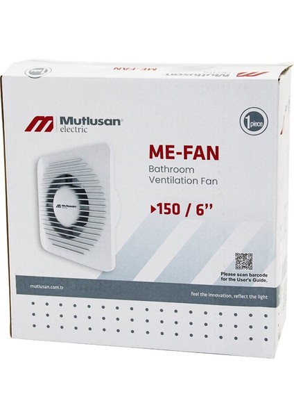 MUTLUSAN-001 211 000 150 00 00 Me-N 1506"BANYO Tuvalet Havalandırma Aspiratörü 20W 2800RPM 160M3/H