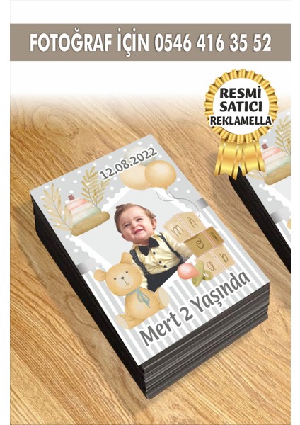 193 Temalı Kişiye Özel Resimli Doğum Günü Magneti 7x5 cm 10 Adet