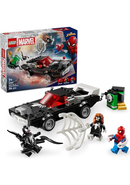 Marvel Örümcek Adam, Venom Arabasına Karşı 76309-7 Yaş ve Üzeri Çocuklar Için Araç ve Minifigür Içeren Yaratıcı Oyuncak Yapım Seti, Doğum Günü Hediyesi (254 Parça)