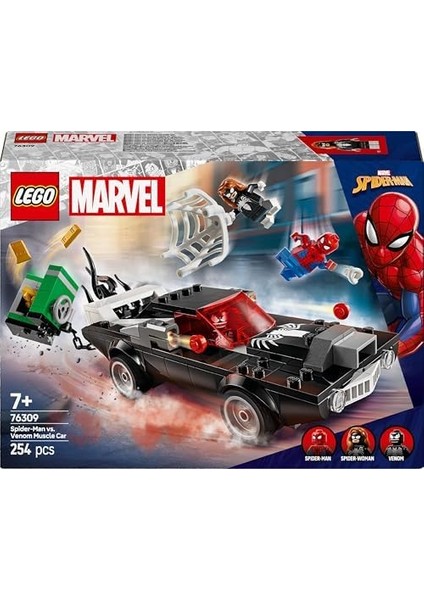 Marvel Örümcek Adam, Venom Arabasına Karşı 76309-7 Yaş ve Üzeri Çocuklar Için Araç ve Minifigür Içeren Yaratıcı Oyuncak Yapım Seti, Doğum Günü Hediyesi (254 Parça)