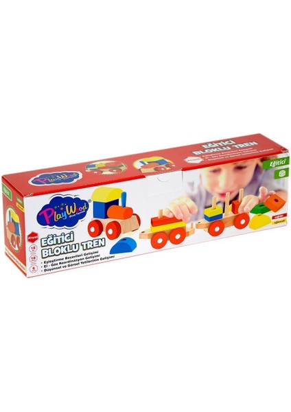 351-ONY Kutuda Ahşap Eğitici Bloklu Tren