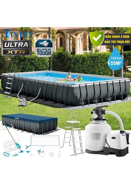26378 975X488X132CM Ultra Xtr Prefabrik Aile Havuzu Deluxe Set
