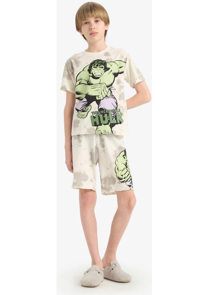 Yeni Sezon Erkek Çocuk Marvel Comics Pijama Takımı Kısa Kollu Üst Beli Lastikli Şort