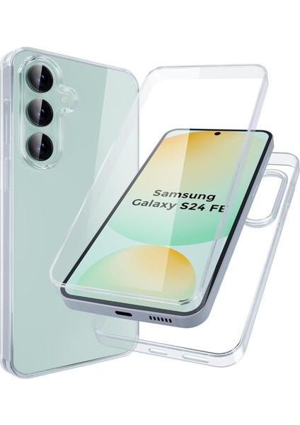 Samsung Galaxy S24 Fe Kılıf Şeffaf 360 Ön Arka Korumalı Silikon