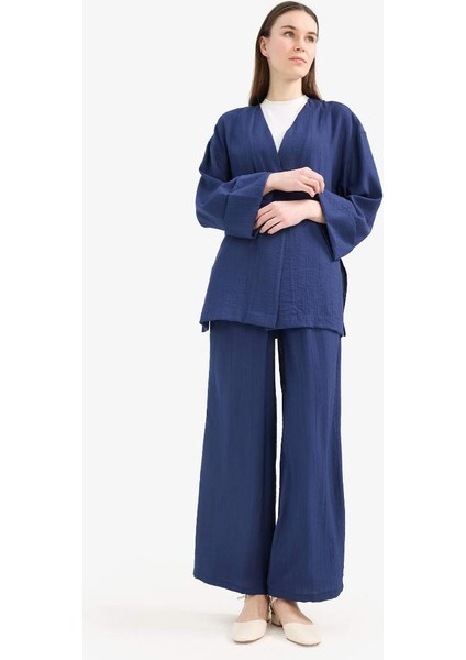 Yeni Sezon Wide Leg Krinkıl Kumaş Geniş Paça Palazzo Pantolon indirimleri