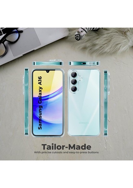 Samsung Galaxy A16 Kılıf Şeffaf 360 Ön Arka Korumalı Silikon