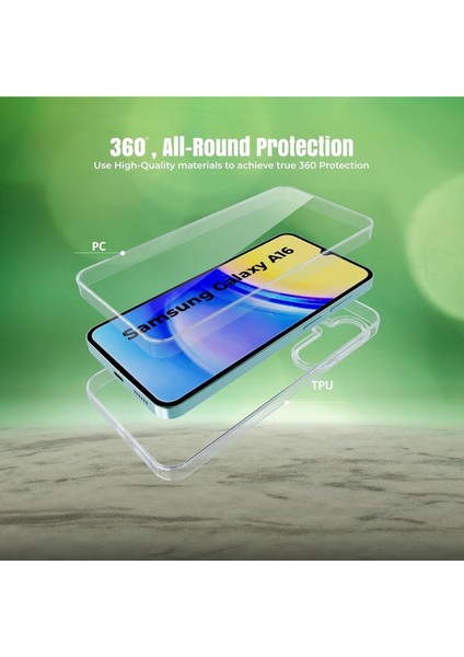 Samsung Galaxy A16 Kılıf Şeffaf 360 Ön Arka Korumalı Silikon