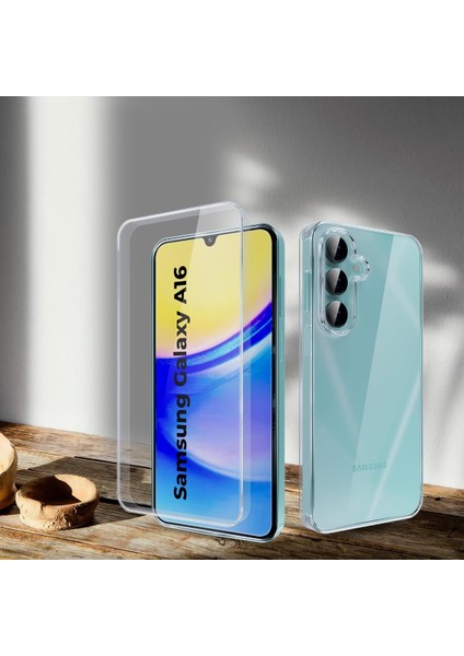 Samsung Galaxy A16 Kılıf Şeffaf 360 Ön Arka Korumalı Silikon