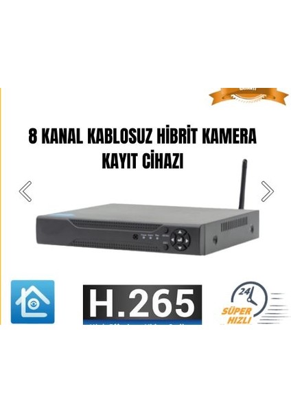 8 Kanal 5 Mp Kablosuz Wifi Hibrit Dvr Kayıt Cihazı