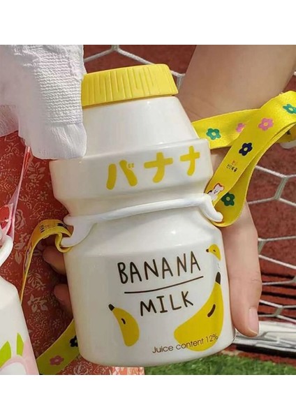 Kore Yakult 480ML Süt Detoks Içecek Su Şişesi Suluk Muzlu Kawaii Suluk Matara Doğum Günü Hediye modelleri