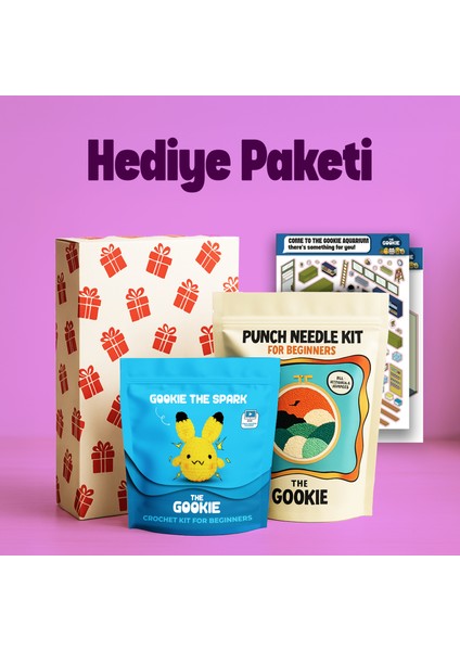 Hediye Kutusu | Punch Nakış Kiti Tığ Işi Örgü Seti Izometrik Sticker