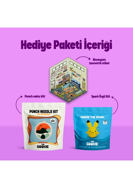 Hediye Kutusu | Punch Nakış Kiti Tığ Işi Örgü Seti Izometrik Sticker fiyatları