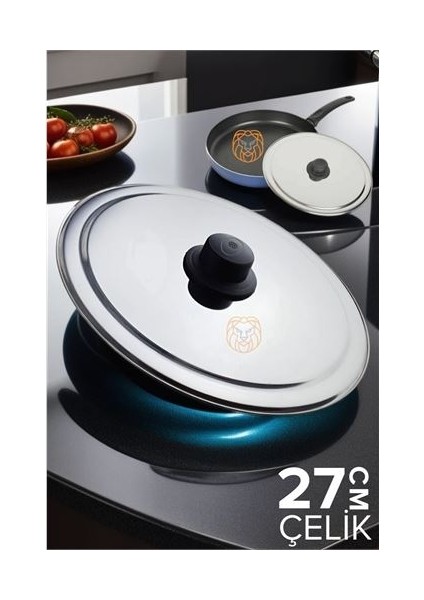 27 cm Kızartma Tavası Kapağı Çelik Żelazny Design