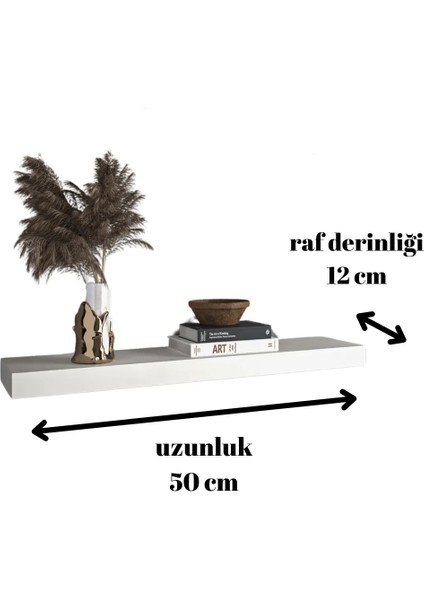3'lü Duvar Rafı Uçan Raf Dekoratif Raf 50X15
