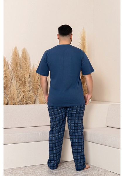 Yazlık Büyük Beden Erkek Pamuk Pijama Takımı- Kısa Kollu Erkek Pijaması fiyatları
