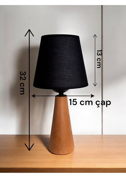 Bohem Ahşap Ayaklı Konik Abajur fiyatları